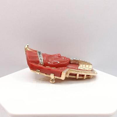 LOT 37: Rare Signed and Numbered Marcel Boucher King Tut Egyptian Revival Brooch