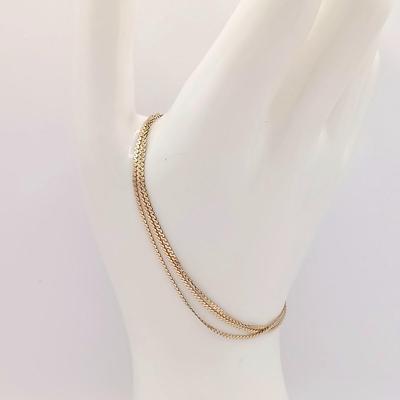 LOT 38: Triple Strand 14K Italy Gold Bracelet 2.7g Tw, 7"
