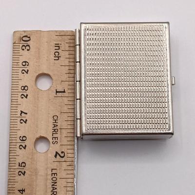 LOT 39: Vintage Rhinestone/Crystal Rosary w/ 800 Silver Rosary in Silver-Tone Pillbox