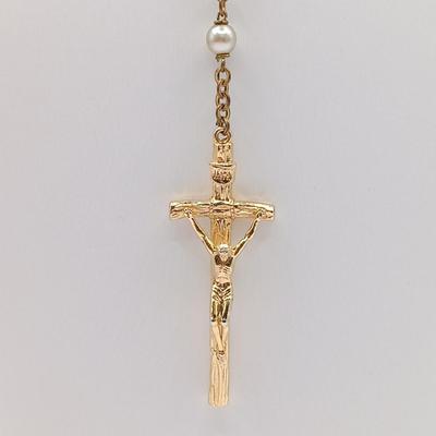 LOT 39: Vintage Rhinestone/Crystal Rosary w/ 800 Silver Rosary in Silver-Tone Pillbox