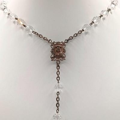 LOT 40: Sterling and Crystal Beaded Rosary with Cloisonne Beaded Rosary Made in Italy
