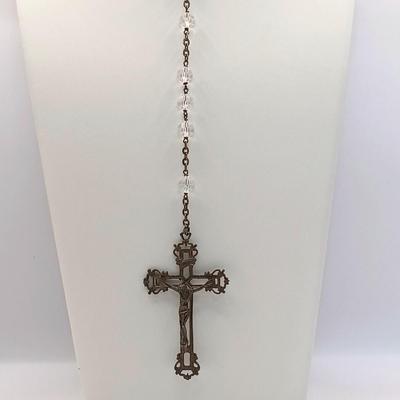 LOT 40: Sterling and Crystal Beaded Rosary with Cloisonne Beaded Rosary Made in Italy