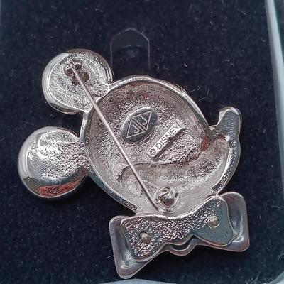 LOT 41: Vintage Marx Dinsneykins Figurines, Glass Donald Duck Necklace, Judith Jack Marcasite Mickey Pin & More