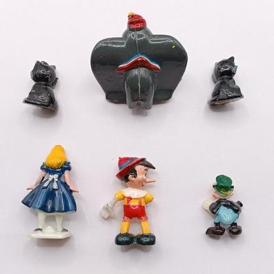 LOT 41: Vintage Marx Dinsneykins Figurines, Glass Donald Duck Necklace, Judith Jack Marcasite Mickey Pin & More