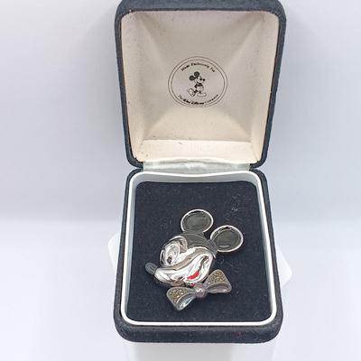 LOT 41: Vintage Marx Dinsneykins Figurines, Glass Donald Duck Necklace, Judith Jack Marcasite Mickey Pin & More