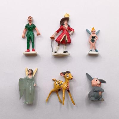 LOT 41: Vintage Marx Dinsneykins Figurines, Glass Donald Duck Necklace, Judith Jack Marcasite Mickey Pin & More