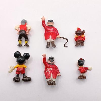 LOT 41: Vintage Marx Dinsneykins Figurines, Glass Donald Duck Necklace, Judith Jack Marcasite Mickey Pin & More