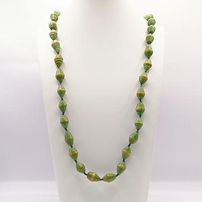 LOT 43: Quartz Stone Necklaces, Green Paper Rolled Necklace, Glass Pendant Necklace & More
