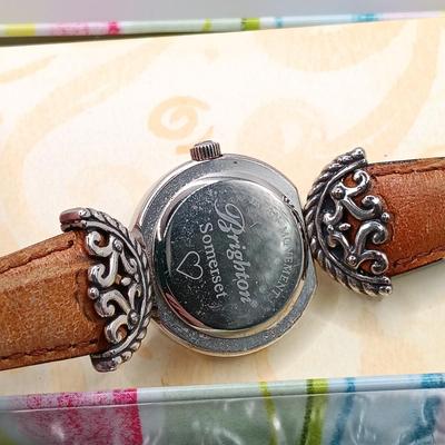 LOT 50: Retired Brighton Piccadilly Heart Watch, Brighton Somerset Watch and Summertime Sunglasses, Heart Charm Pin and Earrings