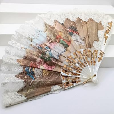 LOT 51: Vintage Pyralin Dubarry Powder Box, Feaux Tortoiseshell Combs, Vintage Fans & More