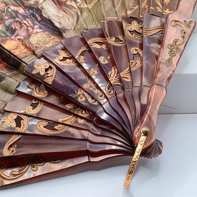 LOT 51: Vintage Pyralin Dubarry Powder Box, Feaux Tortoiseshell Combs, Vintage Fans & More