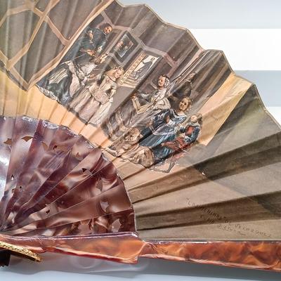 LOT 51: Vintage Pyralin Dubarry Powder Box, Feaux Tortoiseshell Combs, Vintage Fans & More