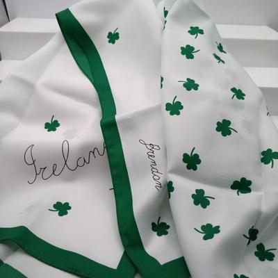 LOT 52: Collection of Irish Inspired Fashion Items Including (1) 12K Rolled Gold and (1) Silver Connemara Marble Brooches