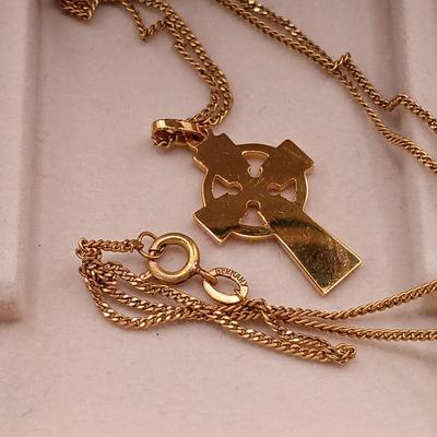 LOT 52: Collection of Irish Inspired Fashion Items Including (1) 12K Rolled Gold and (1) Silver Connemara Marble Brooches