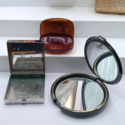 LOT 53: Vintage Vanity Collection - Ralph Lauren Polo Perfume Bottle, Metal Wire Coin Purses, Reed & Barton 706-S Pill Box & More