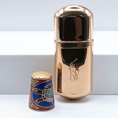 LOT 53: Vintage Vanity Collection - Ralph Lauren Polo Perfume Bottle, Metal Wire Coin Purses, Reed & Barton 706-S Pill Box & More