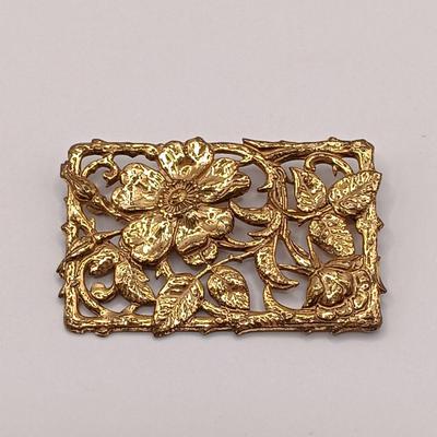 LOT 260: Vintage Gold Vermeil (925) CZ Tennis Bracelet, Miriam Haskell Floral Brooch & Anne Klein Scarf