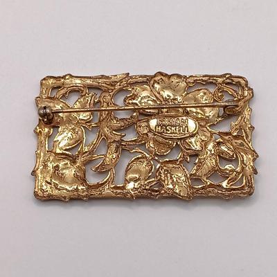 LOT 260: Vintage Gold Vermeil (925) CZ Tennis Bracelet, Miriam Haskell Floral Brooch & Anne Klein Scarf