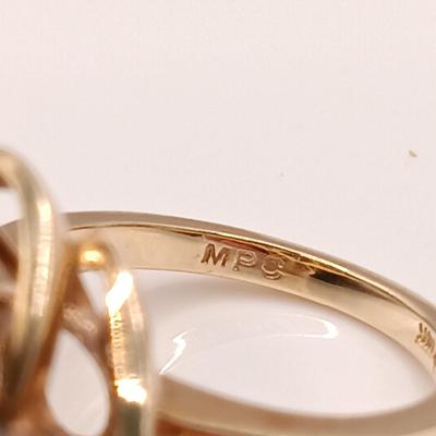 LOT 244: 14K Yellow Gold, Emerald and Diamond Ring 4.5gtw Sz 6