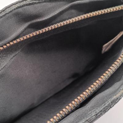 LOT 249: Vintage Black Cordé Clutch w/ Rhinestone Pin, Whiting and Davis Metal Mesh Crossbody & Lancome Blue Velvet Cosmetic Bag