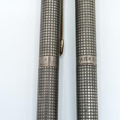 LOT 250: Parker 75 Spanish Treasure Fleet 1715 Sterling Silver Fountain Pen w/ Parker 75 Cisele Sterling Pen and Mechanical Pencil