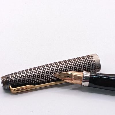 LOT 250: Parker 75 Spanish Treasure Fleet 1715 Sterling Silver Fountain Pen w/ Parker 75 Cisele Sterling Pen and Mechanical Pencil