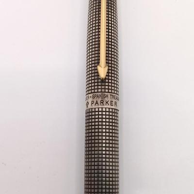 LOT 250: Parker 75 Spanish Treasure Fleet 1715 Sterling Silver Fountain Pen w/ Parker 75 Cisele Sterling Pen and Mechanical Pencil