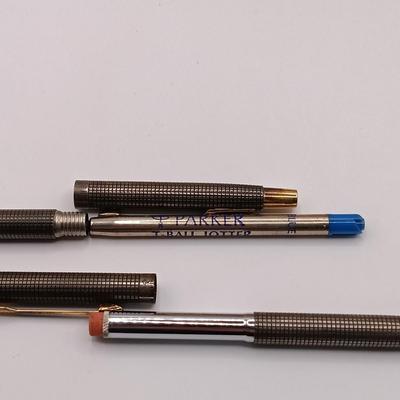 LOT 250: Parker 75 Spanish Treasure Fleet 1715 Sterling Silver Fountain Pen w/ Parker 75 Cisele Sterling Pen and Mechanical Pencil