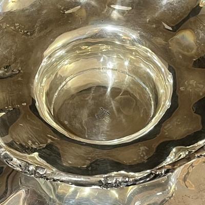 LOT 121K: Vintage Juventino Lopez Reyes Sterling Silver 15-Piece Punch Bowl Set - More Than 17 POUNDS of Sterling Silver