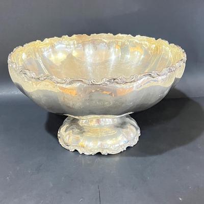 LOT 121K: Vintage Juventino Lopez Reyes Sterling Silver 15-Piece Punch Bowl Set - More Than 17 POUNDS of Sterling Silver