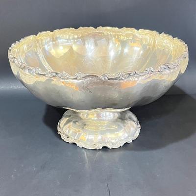 LOT 121K: Vintage Juventino Lopez Reyes Sterling Silver 15-Piece Punch Bowl Set - More Than 17 POUNDS of Sterling Silver