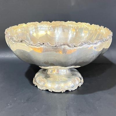LOT 121K: Vintage Juventino Lopez Reyes Sterling Silver 15-Piece Punch Bowl Set - More Than 17 POUNDS of Sterling Silver