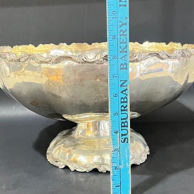 LOT 121K: Vintage Juventino Lopez Reyes Sterling Silver 15-Piece Punch Bowl Set - More Than 17 POUNDS of Sterling Silver
