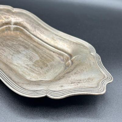 LOT 123K: Sterling Silver Vintage Small Serving Platter - 129 Grams