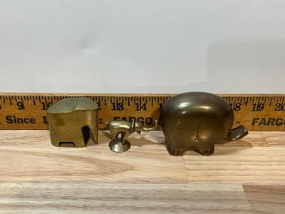 3 Small Brass Elephants