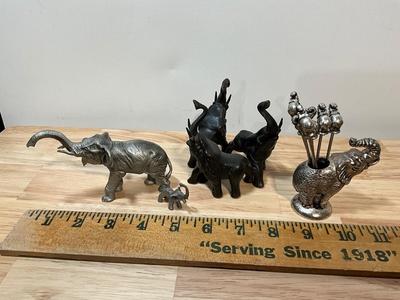 5 Metal Elephants