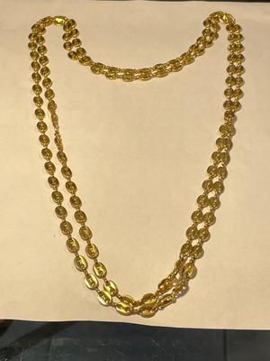 Vintage Gucci Style 60" Gold-tone Link Chain with Lobster Claw Catch in VG Preowned Condition as Pictured. FREE DOMESTIC SHIPPING.