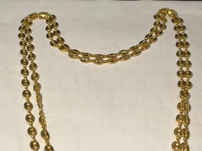 Vintage Gucci Style 60" Gold-tone Link Chain with Lobster Claw Catch in VG Preowned Condition as Pictured. FREE DOMESTIC SHIPPING.