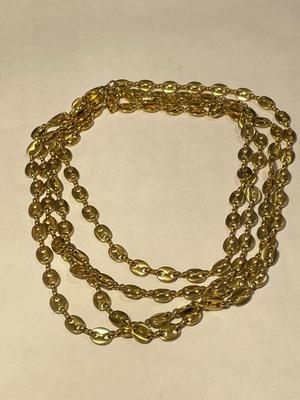 Vintage Gucci Style 60" Gold-tone Link Chain with Lobster Claw Catch in VG Preowned Condition as Pictured. FREE DOMESTIC SHIPPING.