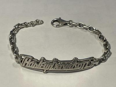 Vintage Preowned Mod Harley Davidson Sterling Silver 7-7.5" Adjustable Bracelet 18.7 Grams TW in Good Condition. FREE DOMESTIC...