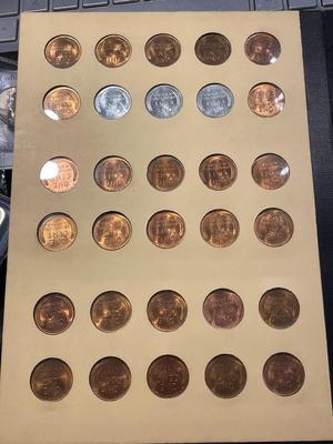 Vintage "Library of Coins" Lincoln Cents Part-2 1941-1974 P/D/S Uncirculated Condition Coins (No Proof Coins) as Pictured. FREE...
