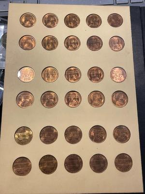Vintage "Library of Coins" Lincoln Cents Part-2 1941-1974 P/D/S Uncirculated Condition Coins (No Proof Coins) as Pictured. FREE...