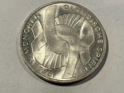 Germany 1972G- Uncirculated Condition Federal Republic 10 Mark Silver Coin as Pictured. FREE DOMESTIC SHIPPING.