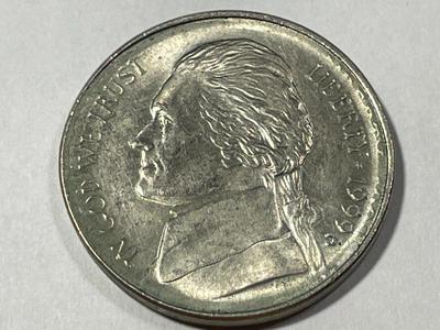 ERROR 1999-D UNC BROADSTRUCK & DOUBLE STRUCK LIBERTY/DATE JEFFERSON NICKEL AS PICTURED. FREE DOMESTIC SHIPPING.