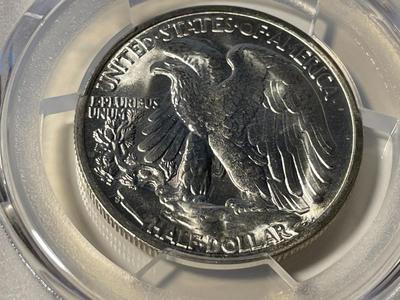 PCGS CERTIFIED 1946-S MS65 WALKING LIBERTY SILVER HALF DOLLAR AS PICTURED. FREE DOMESTIC SHIPPING.