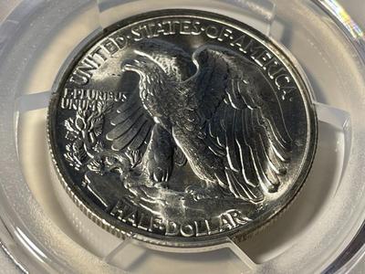 PCGS CERTIFIED 1946-S MS64 WALKING LIBERTY SILVER HALF DOLLAR AS PICTURED. FREE DOMESTIC SHIPPING.