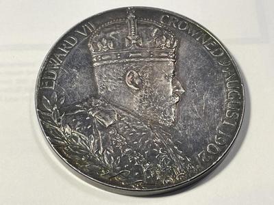 Scarce Great Britain. Edward VII & Alexandra Coronation Silver Medal, Dated 1902 55mm Silver Medal in VG Preowned Condition as...