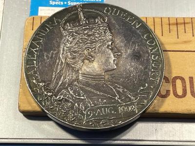 Scarce Great Britain. Edward VII & Alexandra Coronation Silver Medal, Dated 1902 55mm Silver Medal in VG Preowned Condition as...
