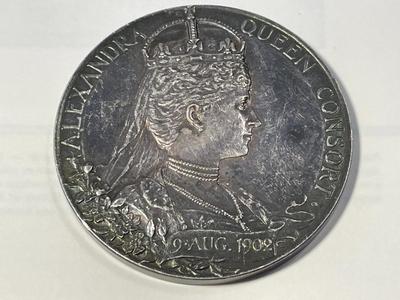 Scarce Great Britain. Edward VII & Alexandra Coronation Silver Medal, Dated 1902 55mm Silver Medal in VG Preowned Condition as...