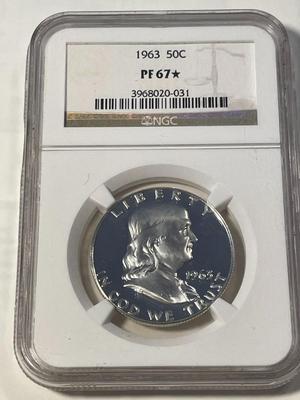 NGC Certified 1963 Choice Proof67 Star Designation Franklin Half Dollar as Pictured. FREE DOMESTIC SHIPPING.